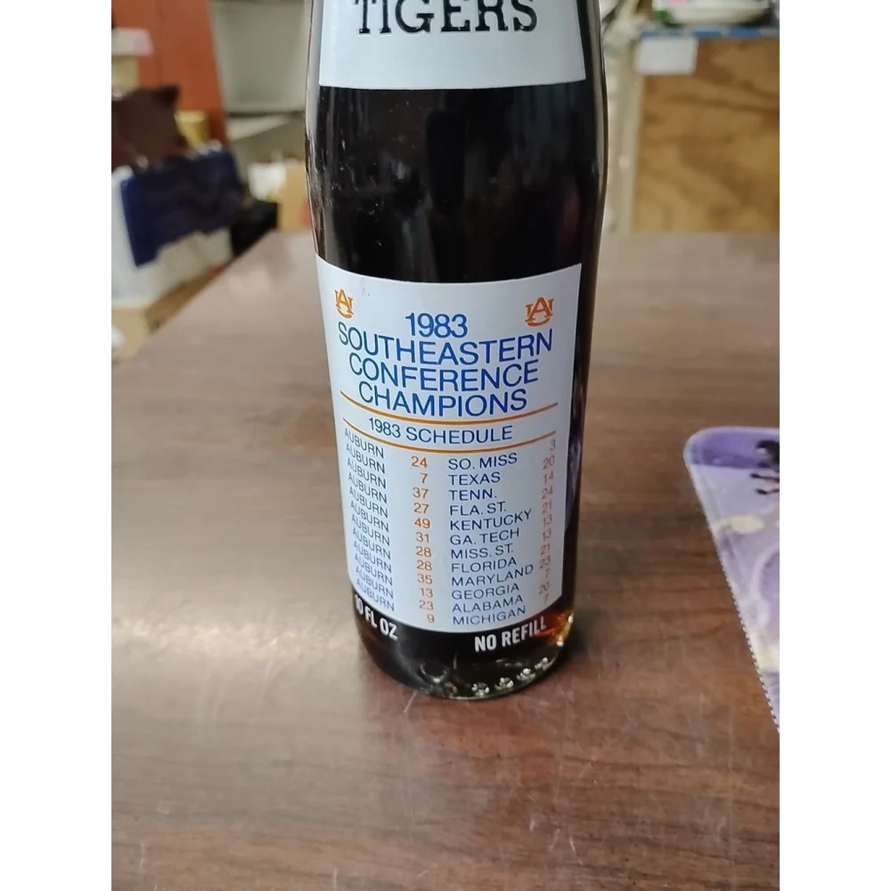 Vintage Coca Cola Auburn Tigers 1983 SEC Champions Unopened 10oz Coke Bottle